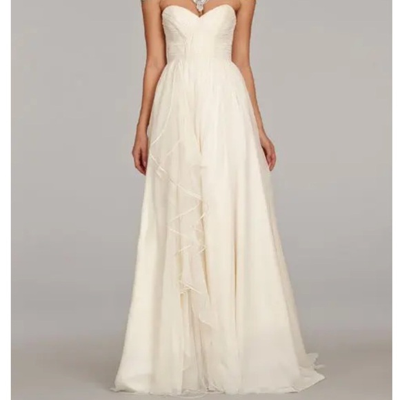Hayley Paige Paloma 6409 Wedding Bridal Gown Strapless Sweetheart Ivory Size 4